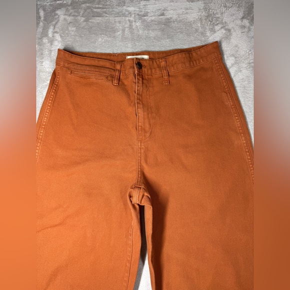 Madewell Curvy Slim Emmet Wide Leg Crop Nutmeg Burnt Orange Pants Size 31 - Picture 4 of 16
